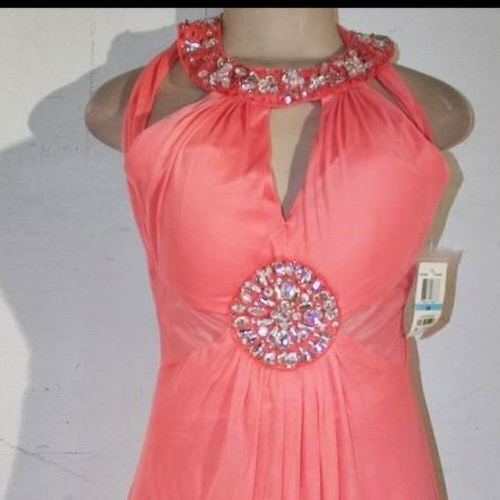 B. Darlin Women's Pink/Peach Dress Sz 6 NWT - Picture 4 of 5